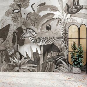 Art For The Home Jungle Animals Black & White Print To Order Fixed Size Mural Art For The Home Jungle Animals Black & White Print To Order Fixed Size Mural