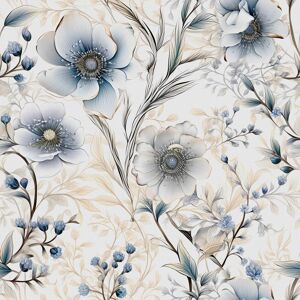 Soewiou Floral Wallpaper Gray Blue White Floral Peel And Stick Wallpaper,44.5× Soewiou Floral Wallpaper Gray Blue White Floral Peel And Stick Wallpaper,44.5×