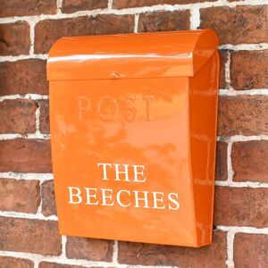 Black Country Metal Works Personalised “cityscape” Orange Contemporary Wall Mounted Post Box Black Country Metal Works Personalised “cityscape” Orange Contemporary Wall Mounted Post Box