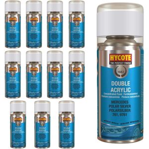 Hycote Colour Spray Paint Aerosol Mercedes Polar Silver 150ml Fast Dry X12 Hycote Colour Spray Paint Aerosol Mercedes Polar Silver 150ml Fast Dry X12