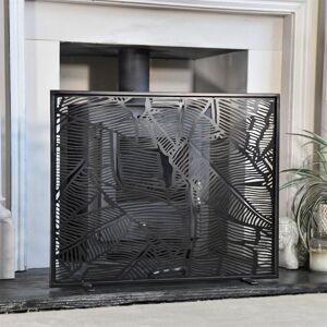Black Country Metal Works Deluxe Steel Tropical Leaf Fire Screen Black Country Metal Works Deluxe Steel Tropical Leaf Fire Screen