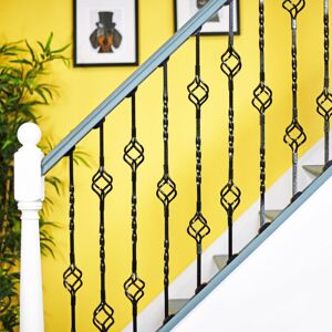 Black Country Metal Works Deluxe Cavendish Set Of 3 Alternating Stair Spindles Pattern 5 - Landing Bracket Black Country Metal Works Deluxe Cavendish Set Of 3 Alternating Stair Spindles Pattern 5 - Landing Bracket