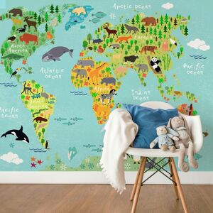 Genius World Map Animals Wallpaper Mural Child Bedroom Interior Decor 12.6x8.5 Feet Genius World Map Animals Wallpaper Mural Child Bedroom Interior Decor 12.6x8.5 Feet