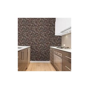 Transform Peel & Stick Industrial Brick Red Self-Adhesive Wallpaper Transform Peel & Stick Industrial Brick Red Self-Adhesive Wallpaper