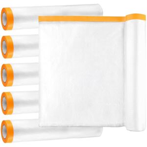 Mouyat 6 Roll Self Adhesive Dust Sheets Rolls, 2.4m X 20m Masking Film Rolls, T Mouyat 6 Roll Self Adhesive Dust Sheets Rolls, 2.4m X 20m Masking Film Rolls, T