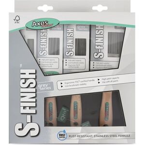 Axus Décor Axus Decor S-Finish Paint Brush (Grey Color) - Set Of 4 - (1.5\", 2x2\", 3\") - Ec Axus Décor Axus Decor S-Finish Paint Brush (Grey Color) - Set Of 4 - (1.5\", 2x2\", 3\") - Ec