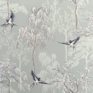 Does Not Apply Japanese Garden Wallpaper Birds Tress Floral Grey Lilac Does Not Apply Japanese Garden Wallpaper Birds Tress Floral Grey Lilac
