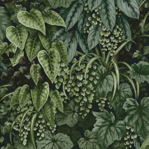 Does Not Apply Outside In Living Wall Navy Wallpaper 13121 - Botanical Leaves Does Not Apply Outside In Living Wall Navy Wallpaper 13121 - Botanical Leaves