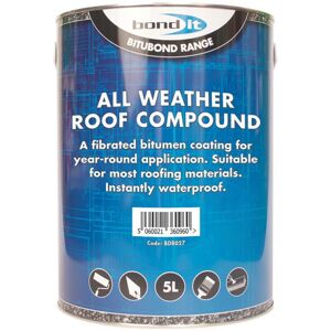 Bond It 5ltr All Weather Roof Compound Paint Repair Leaks Waterproof Bitumen Felt 5l Bond It 5ltr All Weather Roof Compound Paint Repair Leaks Waterproof Bitumen Felt 5l