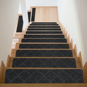 Uxcell Non Slip Stair Treads 10packs 8"X30" Carpet For Indoor Wooden Stairs, Dark Gray Uxcell Non Slip Stair Treads 10packs 8"X30" Carpet For Indoor Wooden Stairs, Dark Gray