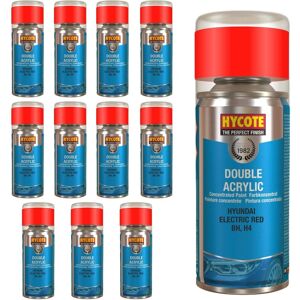 Hycote Colour Spray Paint Aerosol Hyundai Electric Red 150ml Fast Drying X12 Hycote Colour Spray Paint Aerosol Hyundai Electric Red 150ml Fast Drying X12