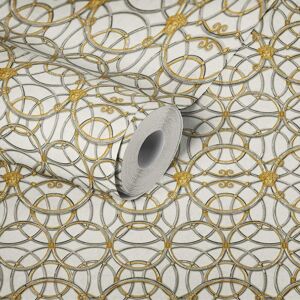 Versace Iv La Scala Del Palazzo Metallic Wallpaper 37049-2 Cream/gold Geometric Versace Iv La Scala Del Palazzo Metallic Wallpaper 37049-2 Cream/gold Geometric