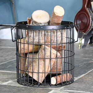 Black Country Metal Works Black Wirework Fireside Log Bucket - 30cm Black Country Metal Works Black Wirework Fireside Log Bucket - 30cm