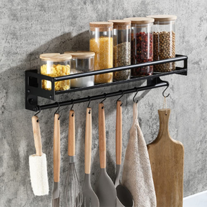 Does Not Apply Kitchen Utensils Racks, 2 Way Install Wall Mounted Organizer With 8 Hooks, 40cm Does Not Apply Kitchen Utensils Racks, 2 Way Install Wall Mounted Organizer With 8 Hooks, 40cm