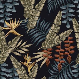 Jungle Wallpaper Self Adhesive Black Tropical Wallpaper With Floral Leaf Pattern Jungle Wallpaper Self Adhesive Black Tropical Wallpaper With Floral Leaf Pattern