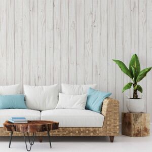 Genius White Wooden Plank Wallpaper - Wall Mural 384x260cm Genius White Wooden Plank Wallpaper - Wall Mural 384x260cm