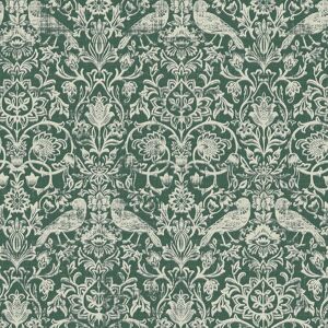 Marburg Green Fleece Wallpaper - Ornamental Wall Covering Marburg Green Fleece Wallpaper - Ornamental Wall Covering