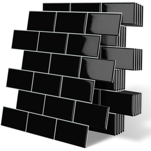 Does Not Apply Thicker Black Peel And Stick Tiles Self Adhesive Wall Tile, Metro Subway Peel An Does Not Apply Thicker Black Peel And Stick Tiles Self Adhesive Wall Tile, Metro Subway Peel An