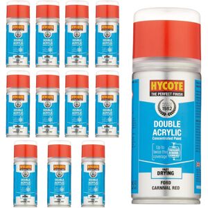 Hycote Colour Spray Paint Aerosol Ford Carnival Red 150ml Fast Drying X12 Hycote Colour Spray Paint Aerosol Ford Carnival Red 150ml Fast Drying X12