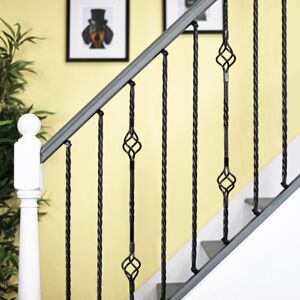 Black Country Metal Works Set Of 3 "Grosvenor" Rope Twist Stair Spindles - Pattern 4 Black Country Metal Works Set Of 3 "Grosvenor" Rope Twist Stair Spindles - Pattern 4
