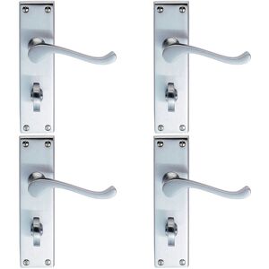 Thatcable 4x Pair Victorian Scroll Handle On Bathroom Backplate 155 X 41mm Satin Chrome Thatcable 4x Pair Victorian Scroll Handle On Bathroom Backplate 155 X 41mm Satin Chrome