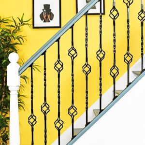 Black Country Metal Works "Cavendish" Set Of 4 Alternating Stair Spindles - Pattern 10 - Landing Brackets Black Country Metal Works "Cavendish" Set Of 4 Alternating Stair Spindles - Pattern 10 - Landing Brackets