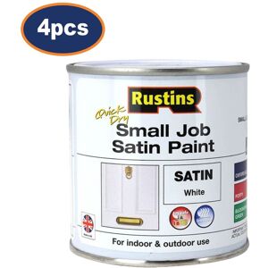 Rustins Paint Satin White Wood Metal Quick Dry Interior Exterior 250ml 4pcs Rustins Paint Satin White Wood Metal Quick Dry Interior Exterior 250ml 4pcs