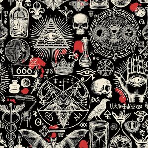 Vintage Style Mysticism Pattern Peel And Stick Wallpaper, 44.5x300cm, Multi, Abs Vintage Style Mysticism Pattern Peel And Stick Wallpaper, 44.5x300cm, Multi, Abs