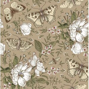 Funstick Peel And Stick Wallpaper Floral Vintage Chamomile Olive Green Brown Fl Funstick Peel And Stick Wallpaper Floral Vintage Chamomile Olive Green Brown Fl