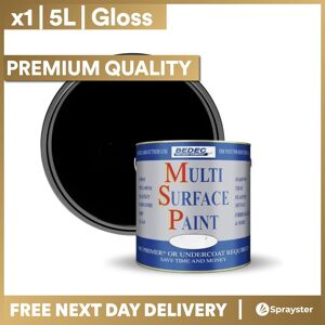 Bedec Multi-Surface Paint Msp All In One Interior/exterior Black Gloss 5l Bedec Multi-Surface Paint Msp All In One Interior/exterior Black Gloss 5l