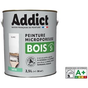 Addict White Satin Wood Paint - Interior Exterior - 2.5l Addict White Satin Wood Paint - Interior Exterior - 2.5l