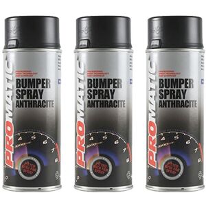 3x Promatic Bumperspray Anthracite Spray Paint Aerosol Auto Multi Purpose 400ml 3x Promatic Bumperspray Anthracite Spray Paint Aerosol Auto Multi Purpose 400ml