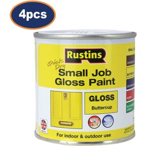 Rustins Paint Gloss Yellow Wood Metal Quick Dry Interior Exterior 250ml 4pcs Rustins Paint Gloss Yellow Wood Metal Quick Dry Interior Exterior 250ml 4pcs