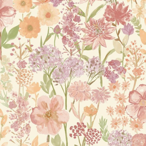 Does Not Apply Wildflowers Cream Wallpaper - Naturistic Floral Petals Classic Colourful Vibrant Does Not Apply Wildflowers Cream Wallpaper - Naturistic Floral Petals Classic Colourful Vibrant