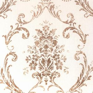 Fd25041 - Tempus Luxury Damask White Copper Fine Decor Wallpaper Fd25041 - Tempus Luxury Damask White Copper Fine Decor Wallpaper