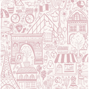 Does Not Apply Oui Paris Pink Peel & Stick Wallpaper Does Not Apply Oui Paris Pink Peel & Stick Wallpaper