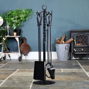 Black Country Metal Works Cast Iron Knot Design Four Piece Fireside Companion Set 76cm Black Country Metal Works Cast Iron Knot Design Four Piece Fireside Companion Set 76cm