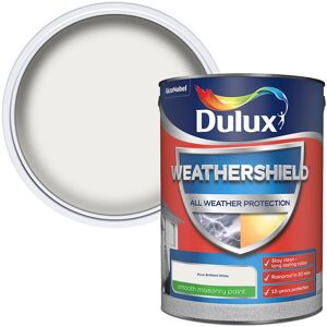 Dulux Weathershield Pure Brilliant White Smooth Matt Masonry Paint, 5l Dulux Weathershield Pure Brilliant White Smooth Matt Masonry Paint, 5l