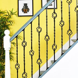 Black Country Metal Works "Cavendish" Set Of 2 Alternating Stair Spindles - Pattern 3- Landing Brackets Black Country Metal Works "Cavendish" Set Of 2 Alternating Stair Spindles - Pattern 3- Landing Brackets