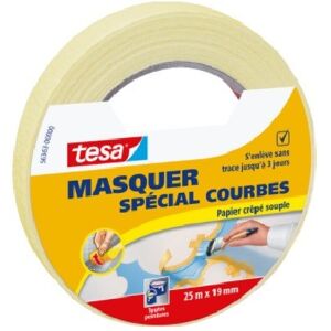 Tesa Flexible Masking Adhesive Irregular Curve Line Paint Protection 19mm X 25m Tesa Flexible Masking Adhesive Irregular Curve Line Paint Protection 19mm X 25m