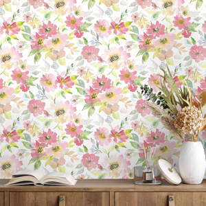Does Not Apply Watercolor Pink Floral Self Adhesive Wallpaper 44.5cmx200cm White Sticky Back Pl Does Not Apply Watercolor Pink Floral Self Adhesive Wallpaper 44.5cmx200cm White Sticky Back Pl