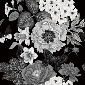 Does Not Apply 300 * 44.5cm Floral Peel And Stick Wallpaper,Black/white Vintage Wallpaper Decor Does Not Apply 300 * 44.5cm Floral Peel And Stick Wallpaper,Black/white Vintage Wallpaper Decor