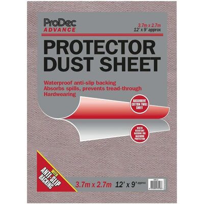 Prodec Advance 2.7m x 3.7m Water Resistant Dust Sheet - CRPR129 Prodec Advance 2.7m x 3.7m Water Resistant Dust Sheet - CRPR129
