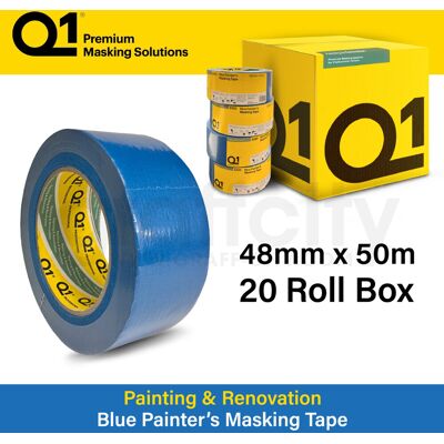 Q1 Tapes Q1 Blue Painter'S Masking Tape Bundle - (48mm X 50m) 20 Roll Box Q1 Tapes Q1 Blue Painter'S Masking Tape Bundle - (48mm X 50m) 20 Roll Box