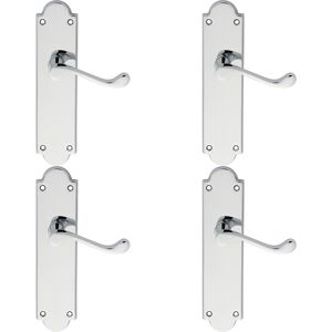 Thatcable 4x Pair Victorian Scroll Handle On Latch Backplate 205 X 49mm Polished Chrome Thatcable 4x Pair Victorian Scroll Handle On Latch Backplate 205 X 49mm Polished Chrome