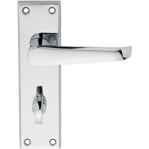 Thatcable Pair Straight Victorian Lever On Bathroom Backplate 150 X 43mm Polished Chrome Thatcable Pair Straight Victorian Lever On Bathroom Backplate 150 X 43mm Polished Chrome