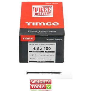 TIMco 00100DRYC Coarse Drywall Screw PH2 Black - 4.8 x 100mm - Drywall Screw TIMco 00100DRYC Coarse Drywall Screw PH2 Black - 4.8 x 100mm - Drywall Screw