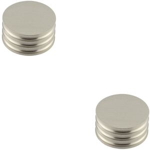 2 Pack Elegant Solid Brass Cupboard Knob In Satin Nickel Finish - 40mm Size - 2 Pack Elegant Solid Brass Cupboard Knob In Satin Nickel Finish - 40mm Size -