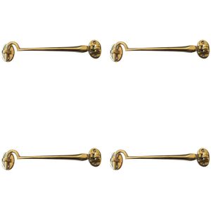 4 Pack Polished Brass Cabin Hook 250mm - Classic Door Hardware - Hook & Eye Arm 4 Pack Polished Brass Cabin Hook 250mm - Classic Door Hardware - Hook & Eye Arm