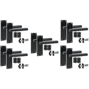 Golden Grace 5 Sets Victorian T-Bar Linear Door Handle Matt Black 150 X 40mm Latch Hinges Golden Grace 5 Sets Victorian T-Bar Linear Door Handle Matt Black 150 X 40mm Latch Hinges